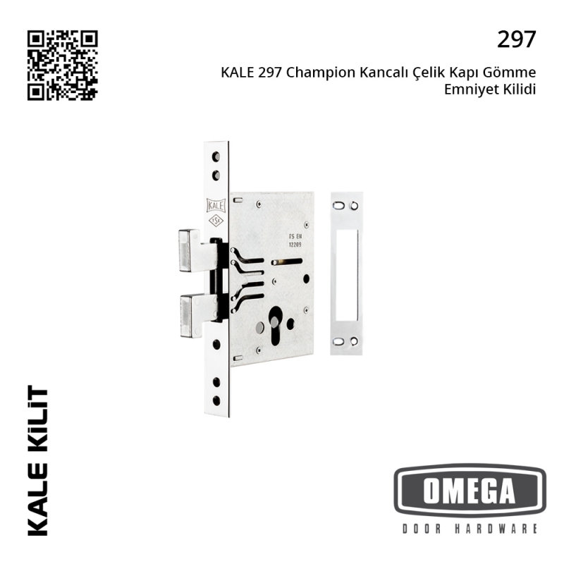 KALE 297 Champion Kancalı Çelik Kapı Gömme Emniyet Kilidi