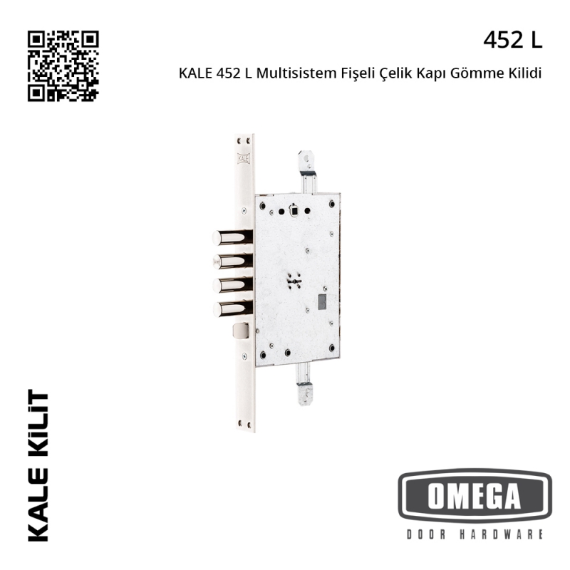 KALE 452 L Multisistem Fişeli Çelik Kapı Gömme Kilidi