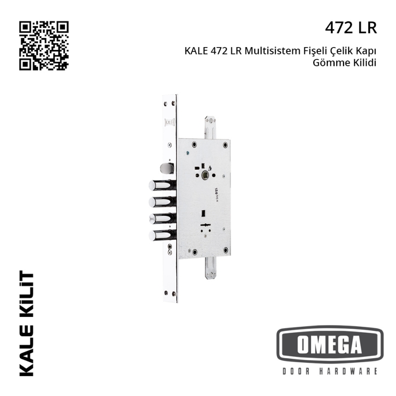 KALE 472 LR Multisistem Fişeli Çelik Kapı Gömme Kilidi