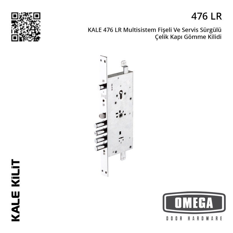 KALE 476 LR Multisistem Fişeli Ve Servis Sürgülü Çelik Kapı Gömme Kilidi